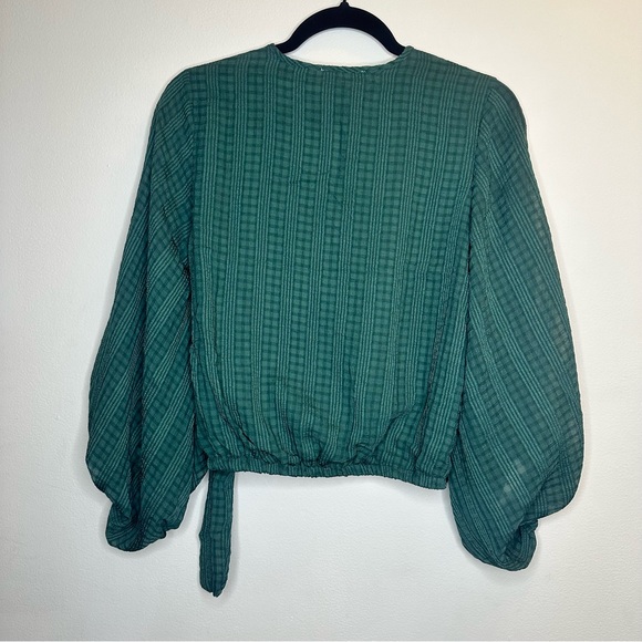 NWT! the LINE of style Women's Dark Green Long Sleeve  Blouse Sz S - Picture 2 of 6